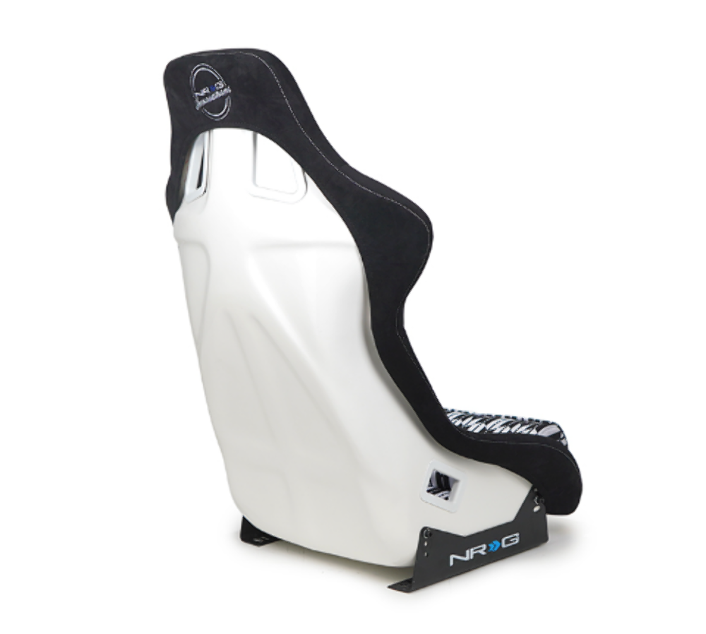 FRP Bucket Seat Vegan Suede with Black and White Yaba Print (Large