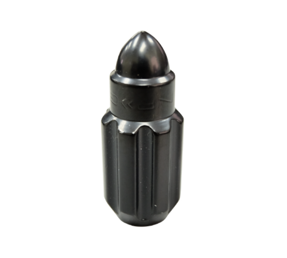 M12 x 1.5 Steel Lug Nut Set Bullet Shape 21 pc Black W/ Lock Key