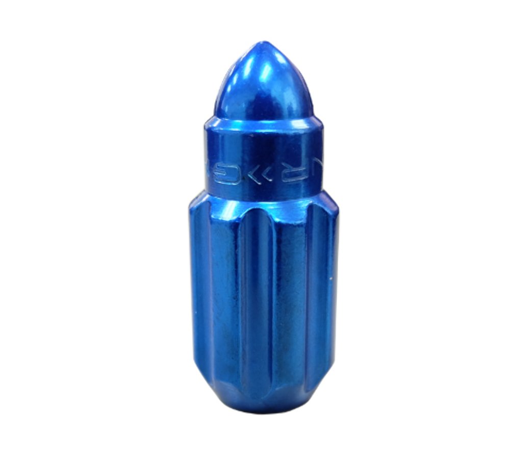 M12 x 1.5 Steel Lug Nut Set Bullet Shape 21 pc Blue W/ Lock Key
