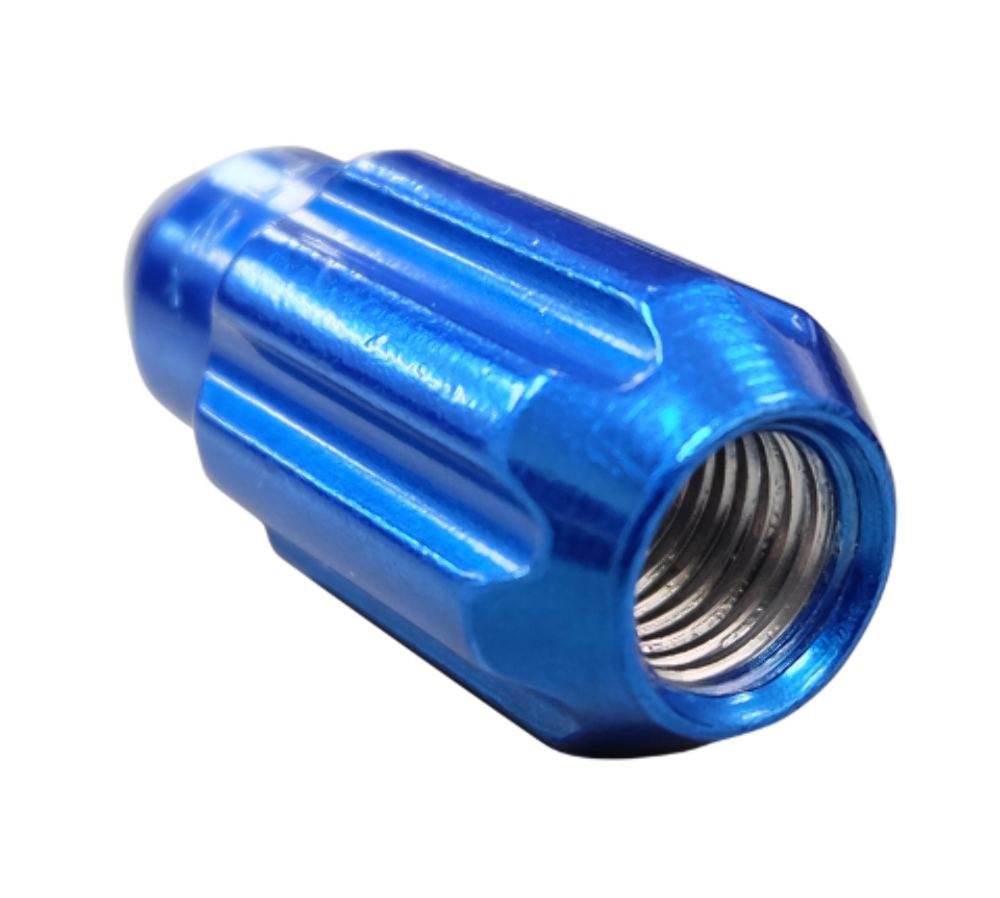 M12 x 1.5 Steel Lug Nut Set Bullet Shape 21 pc Blue W/ Lock Key