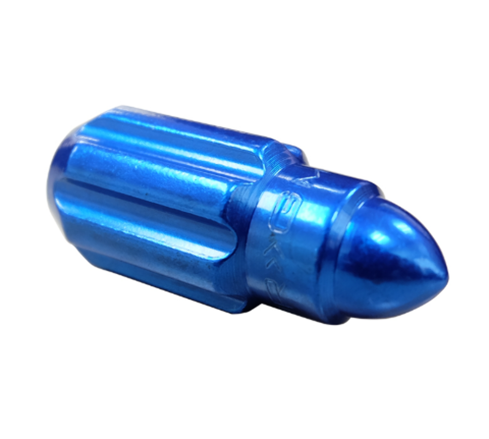 M12 x 1.5 Steel Lug Nut Set Bullet Shape 21 pc Blue W/ Lock Key