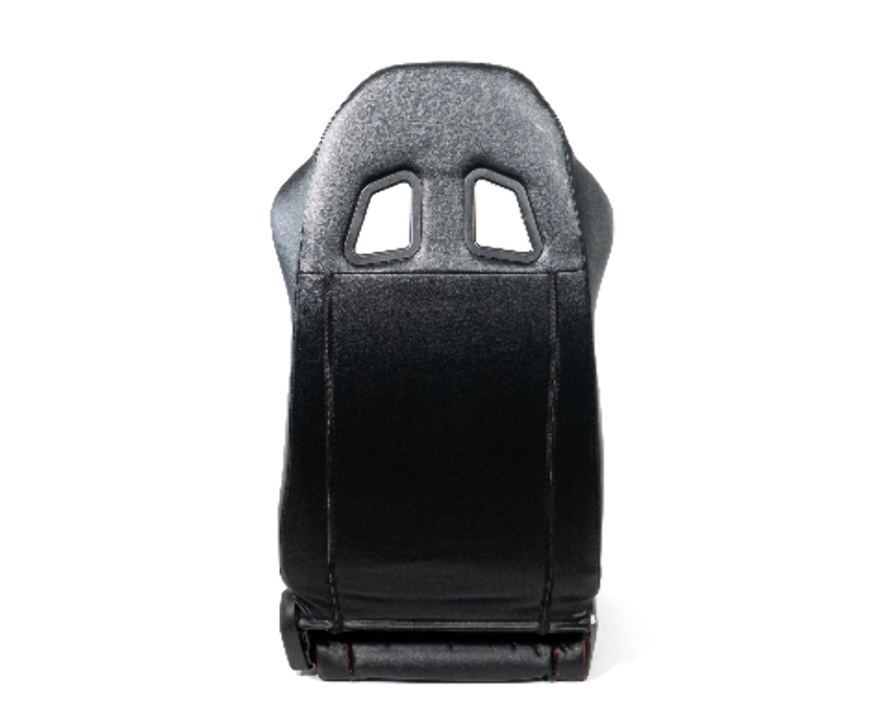 Reclinable Racing Seat, Black Leather, Red Stitching w/ Logo