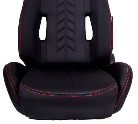 "The Arrow" NRG Cloth Sport Seat Black w/ Red Stitch w/ logo