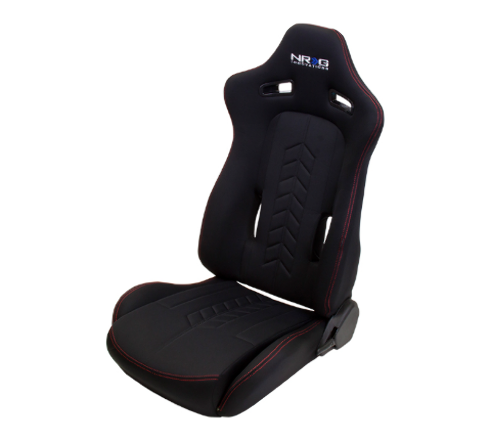 "The Arrow" NRG Cloth Sport Seat Black w/ Red Stitch w/ logo