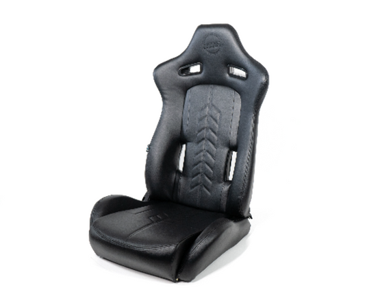 "The Arrow" NRG Sports Vinyl Seat Black w/ Black Stitch plus Pressed NRG logo