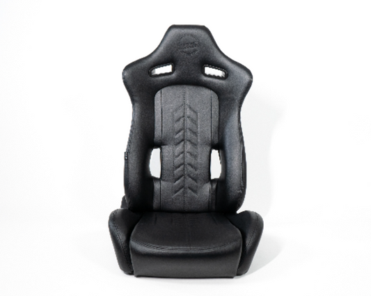 "The Arrow" NRG Sports Vinyl Seat Black w/ Black Stitch plus Pressed NRG logo