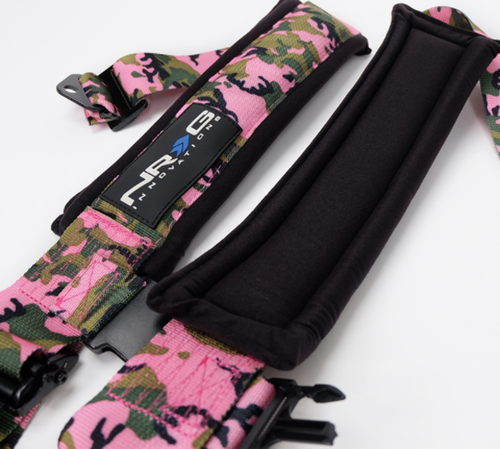 SFI 16.1 5pt 3 inch Seat Belt Harness / Latch Link - Pink Camo