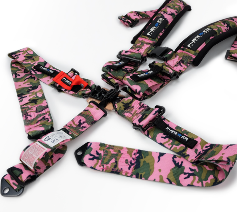 SFI 16.1 5pt 3 inch Seat Belt Harness / Latch Link - Pink Camo