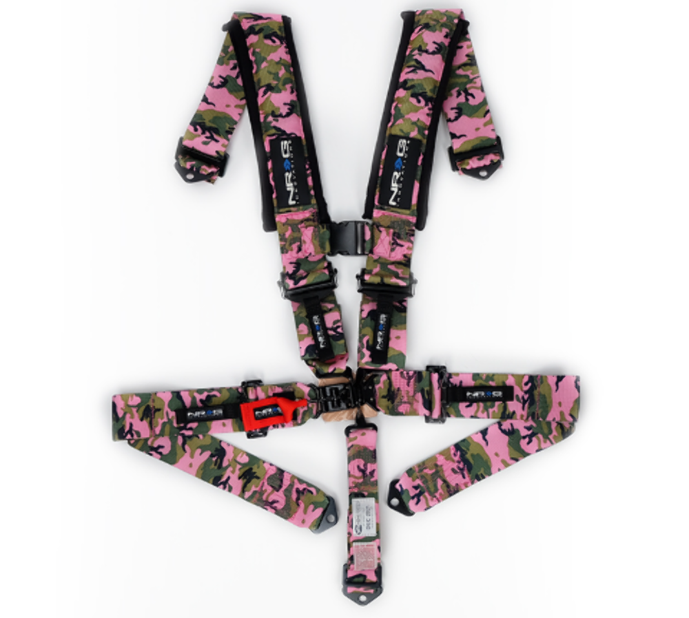 SFI 16.1 5pt 3 inch Seat Belt Harness / Latch Link - Pink Camo