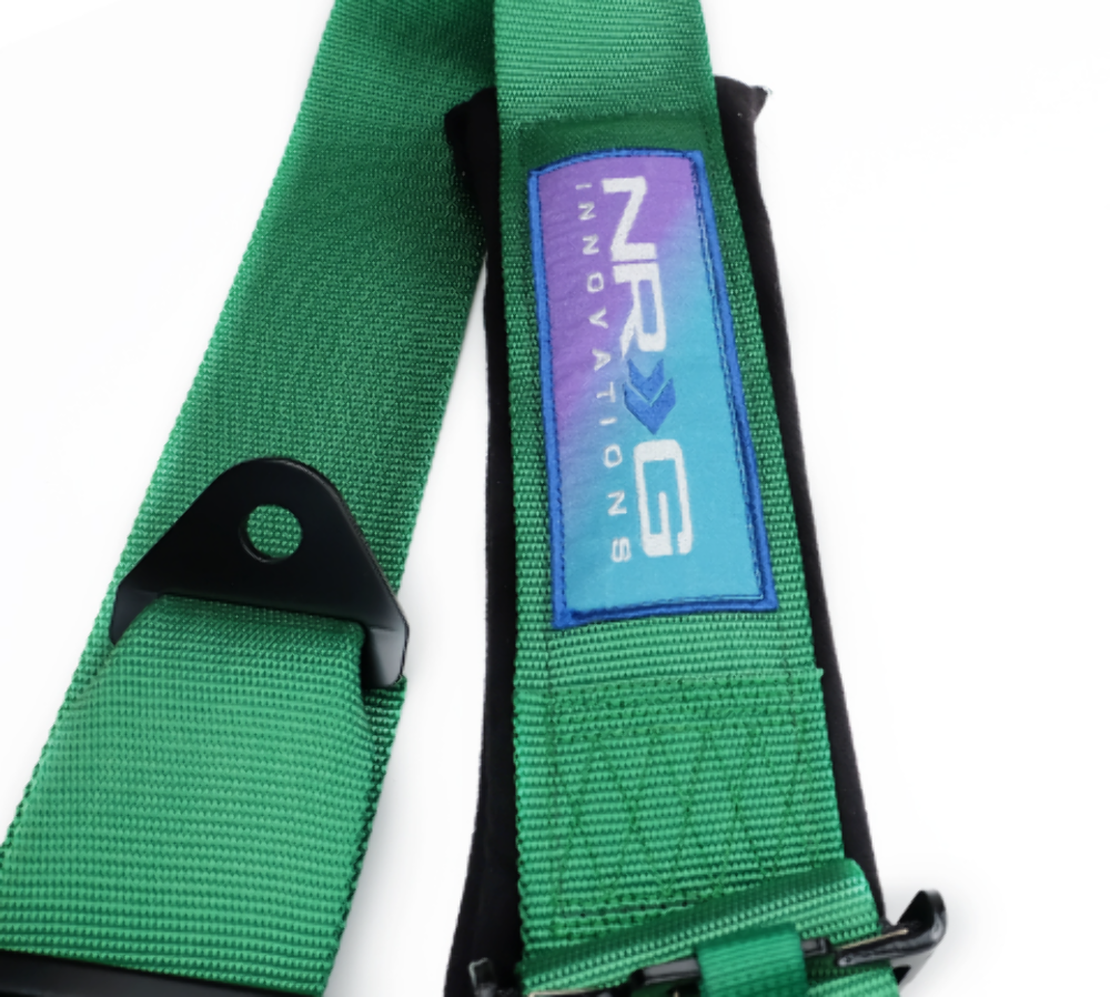 SFI 16.1 5pt 3 inch Seat Belt Harness with pads / Cam Lock - Green 06/21