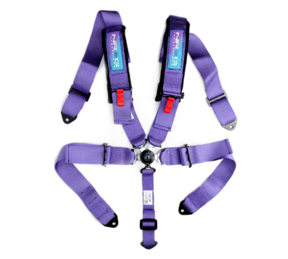 SFI 16.1 5pt 3 inch Seat Belt Harness with pads / Cam Lock - Purple 12/22
