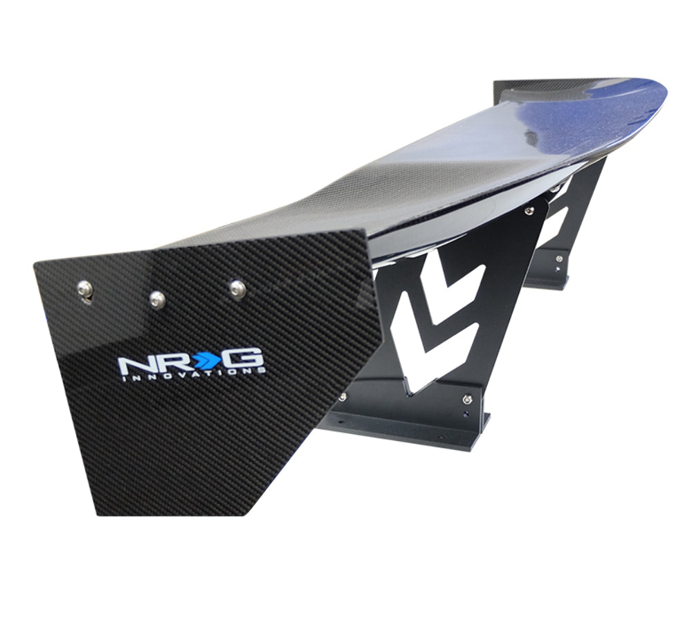 Carbon Fiber Spoiler - Universal (59") w / NRG arrow cut out stands and NRG logo large end plates