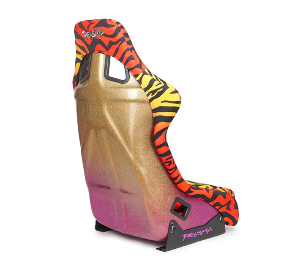 FRP Bucket Seat PRISMA- SAVAGE II Edition in vegan mateirla with hombre pealized PINK and plus phone pockets. (Large)