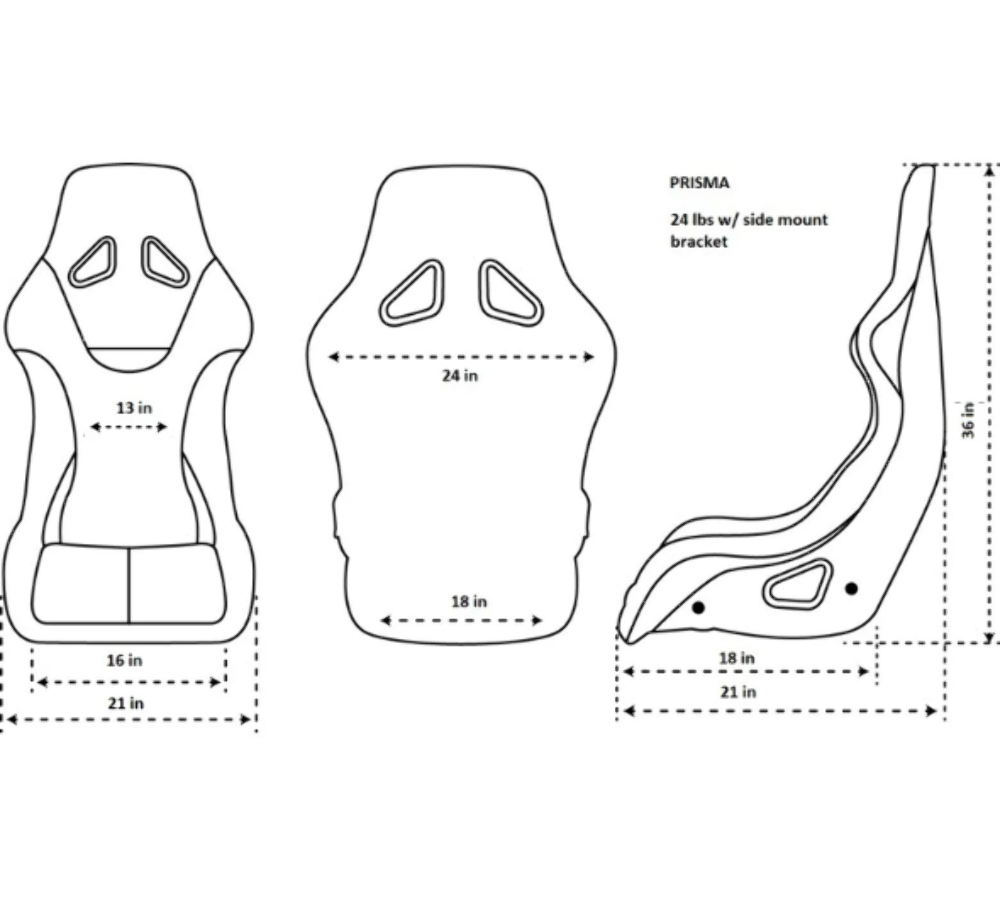 FRP Bucket Seat PRISMA- SAVAGE II Edition in vegan mateirla with hombre pealized PINK and plus phone pockets. (Large)