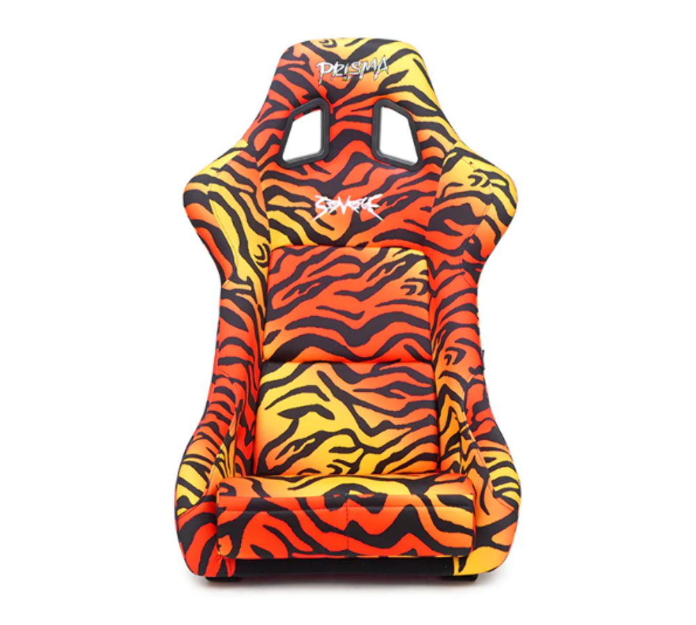 FRP Bucket Seat PRISMA- SAVAGE II Edition in vegan mateirla with hombre pealized PINK and plus phone pockets. (Large)