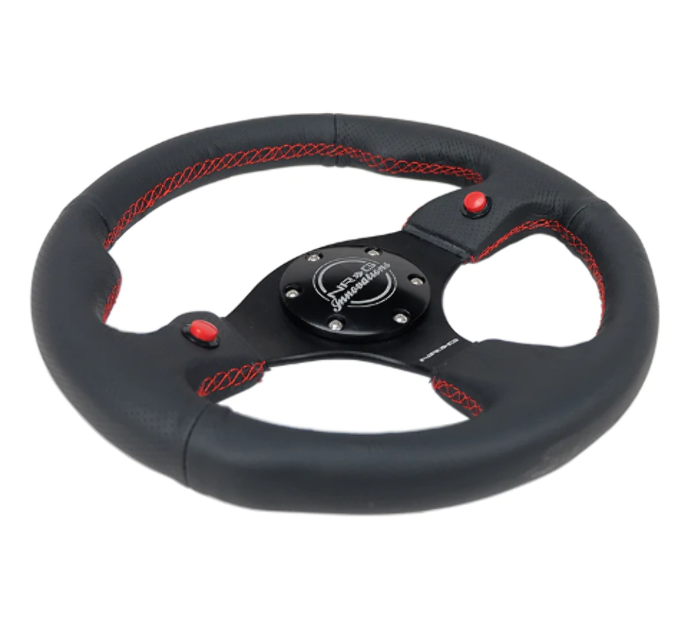 Reinforced Steering Wheel- 320mm Sport Steering Wheel w/ Dual T
