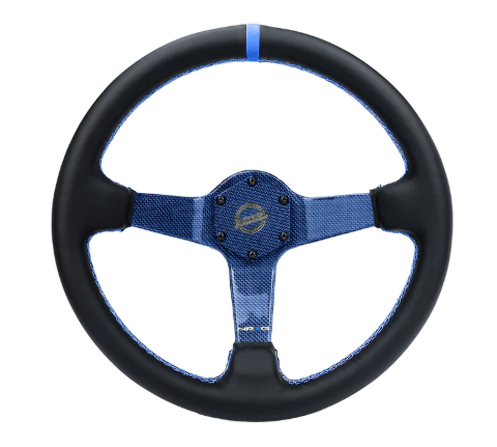CARBON FIBER STEERING WHEEL 350mm Gold Carbon Fiber, Gold stiching, Gold center mark, Leather