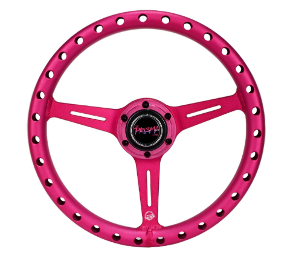 All Aluminum Steering Wheel 330mm - Extra Light- Ergonomic Grip- Anadized Black
