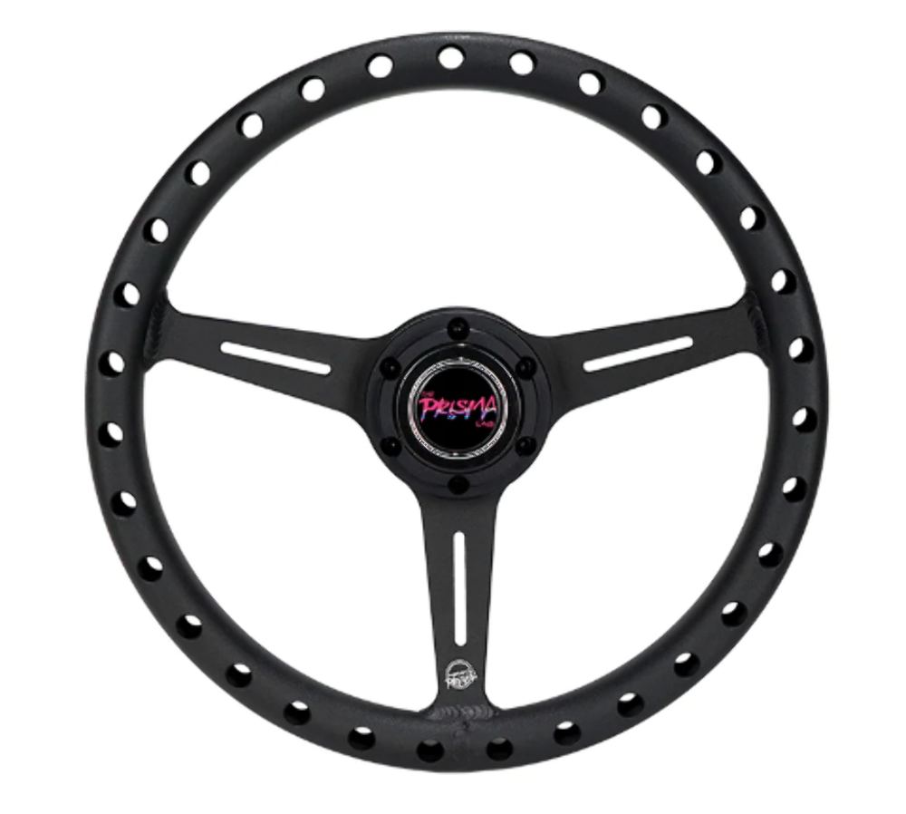 All Aluminum Steering Wheel 330mm - Extra Light- Ergonomic Grip- Anadized Black