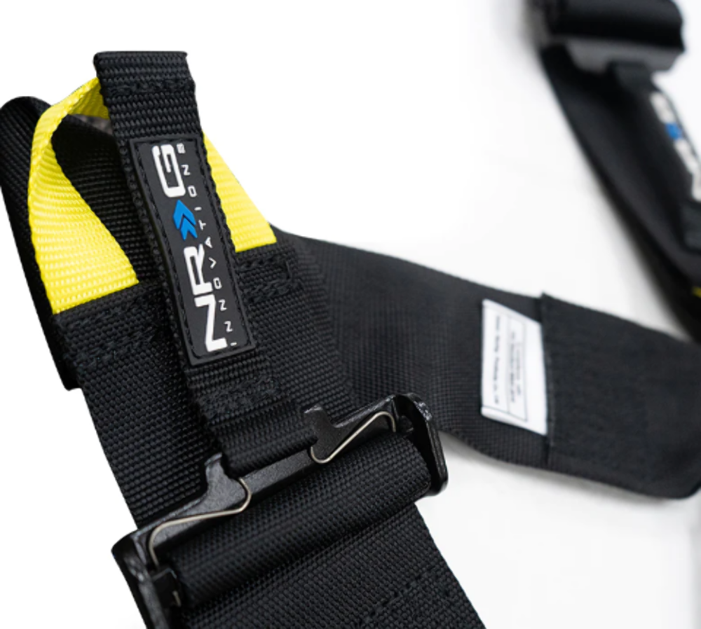 FIA Approved 6pt 2 inch Shoulder Belt for HANS device. Rotary Cam Lock Buckle, 3" Waist Belt and Crutch Belt - Black