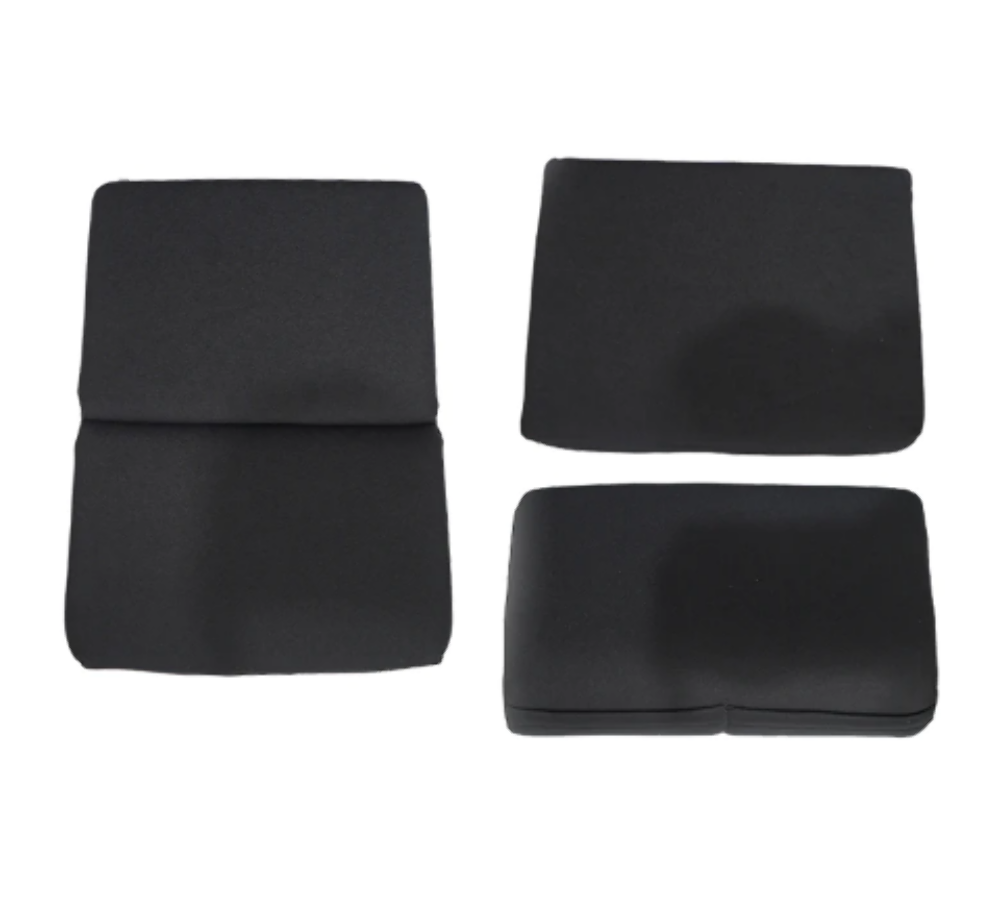 FRP Bucket Seat Cushion- Black Fabric 3 pcs
