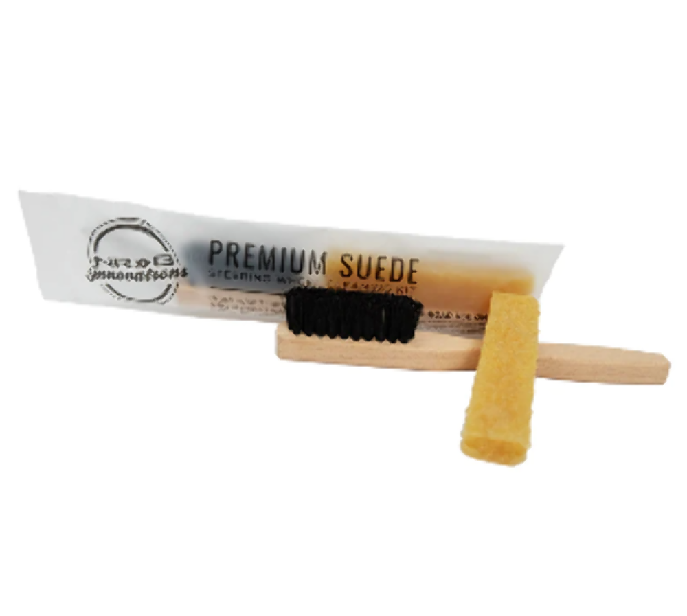 Suede steering wheel cleaning kit- Including an eraser, horse brush