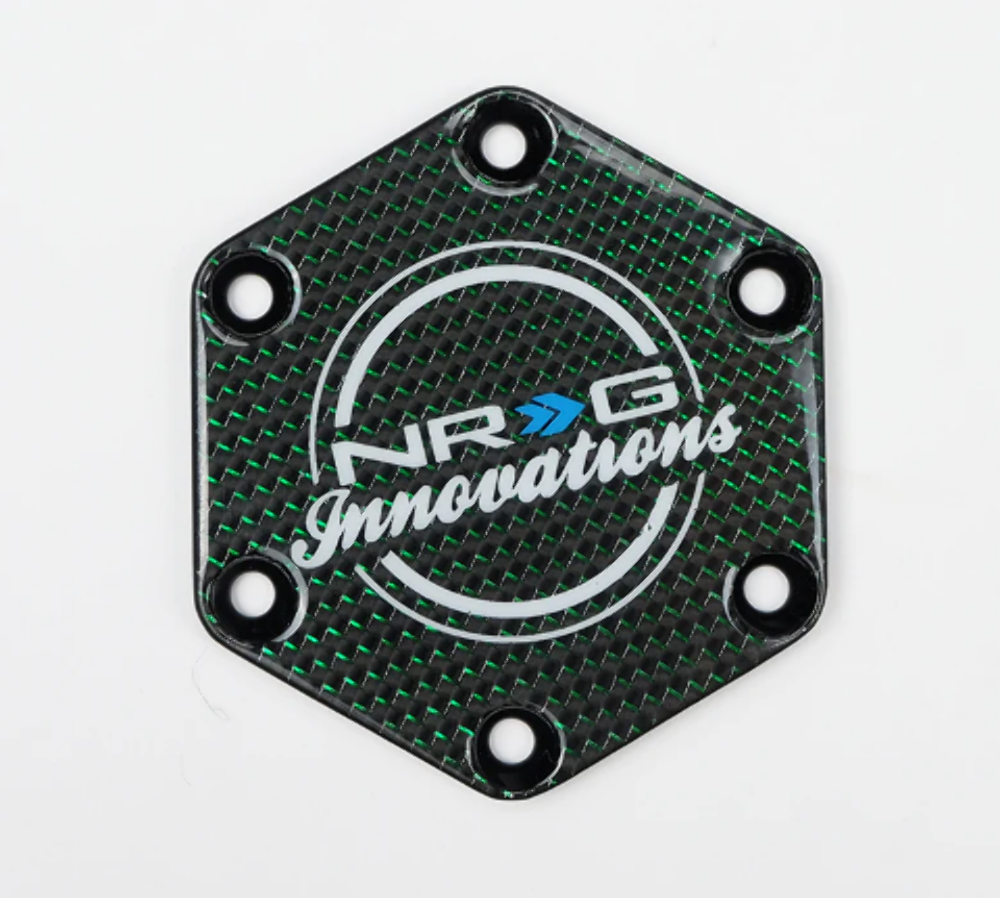 NRG Carbon Fiber Horn Delete Button Circular logo front / back