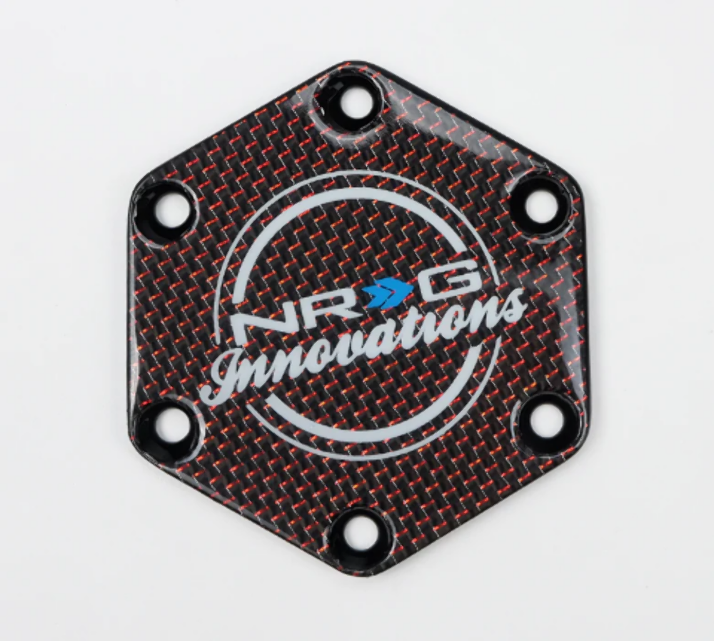 NRG Carbon Fiber Horn Delete Button Circular logo front / back