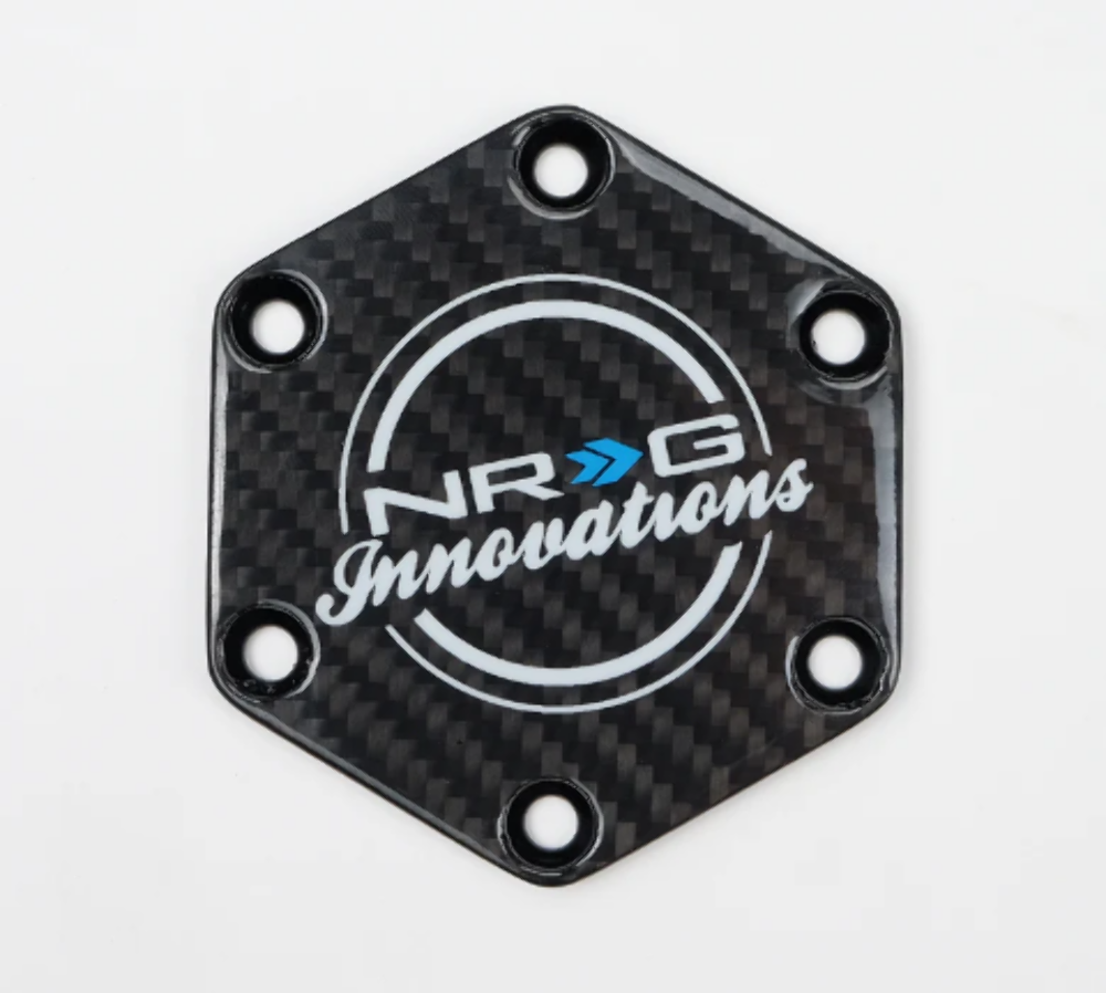 NRG Carbon Fiber Horn Delete Button Circular logo front / back