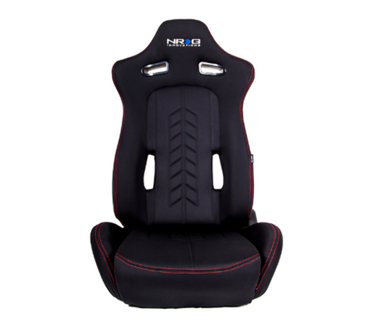 "The Arrow" NRG Cloth Sport Seat Black w/ Red Stitch w/ logo