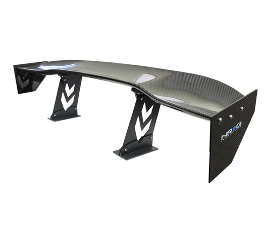 Carbon Fiber Spoiler - Universal (59") w / NRG arrow cut out stands and NRG logo large end plates