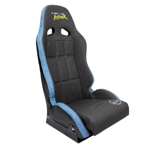 Defender water resistant steel frame suspension seats Black with Black trim w/ Yellow Embroidery Defender logo