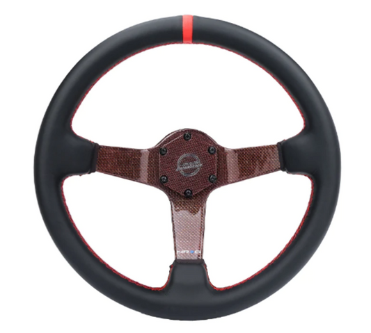 CARBON FIBER STEERING WHEEL 350mm Gold Carbon Fiber, Gold stiching, Gold center mark, Leather