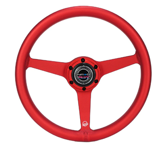 All Aluminum Steering Wheel 330mm - Heritage Solid Spoke- Ergonomic Grip- Anadized Red