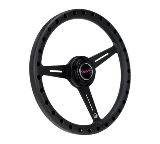 All Aluminum Steering Wheel 330mm - Extra Light- Ergonomic Grip- Anadized Black
