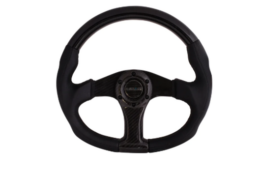 CARBON FIBER STEERING WHEEL 350mm BLACK OVAL SHAPE